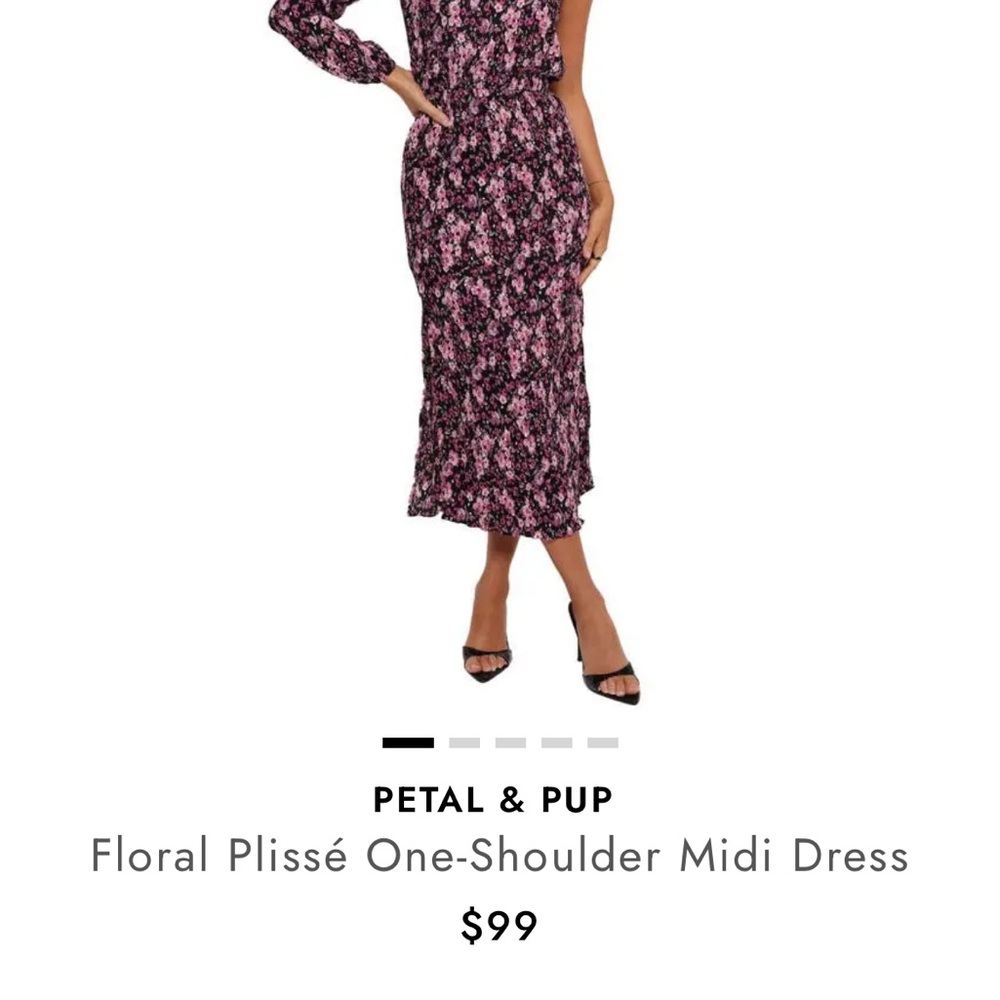 Petal & Pup Pink Floral One-Shoulder Dress